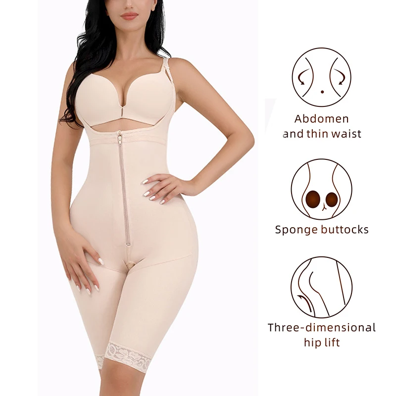 6405 Fajas Colombianas Compression Shapewear Slimming Sheath Full Body Shaper Post Surgery Butt Lifter Control Belly Bodysuit