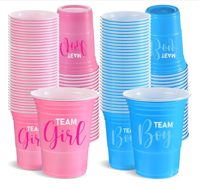 Disposable Party Plastic Cups - Assorted Colors Drinking Cups