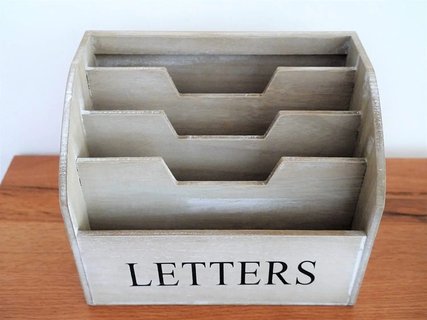 Desktop Wood  File Folder  Countertop Sorter  Desk File Paper Mail Letter Holder for Document Letter Envelope