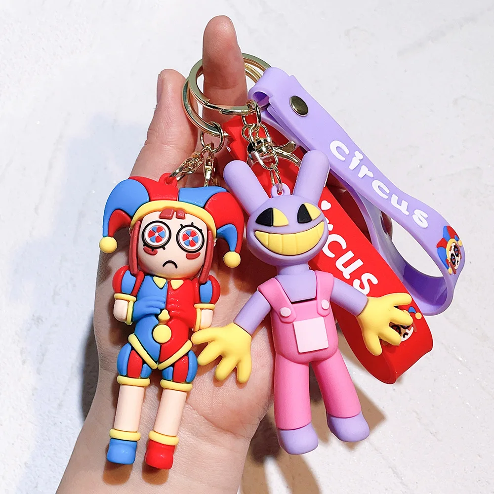 The Amazing Digital Circus Souvenir Key Chain Fashion New Hot Sale Circus Clown 3D PVC Plastic Keychain