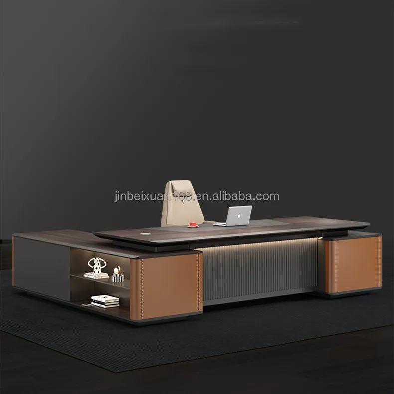 Luxury office furniture new design LED lighted durable modern  executive CEO desk