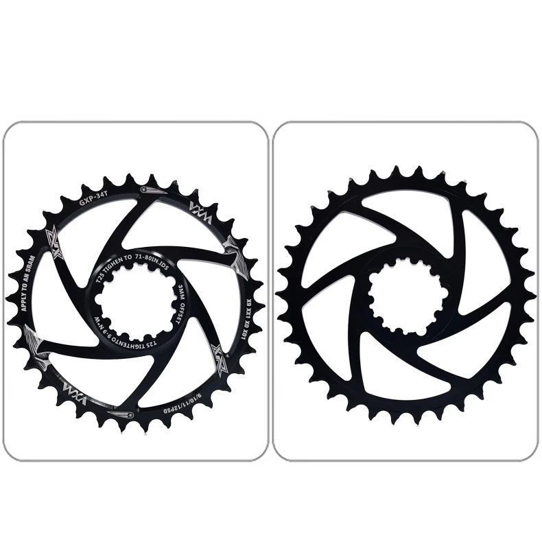 VXM one-piece direct-mounted disc offset 3 degrees speed-linked single-speed X9 XO XX1GXP bicycle chainrings