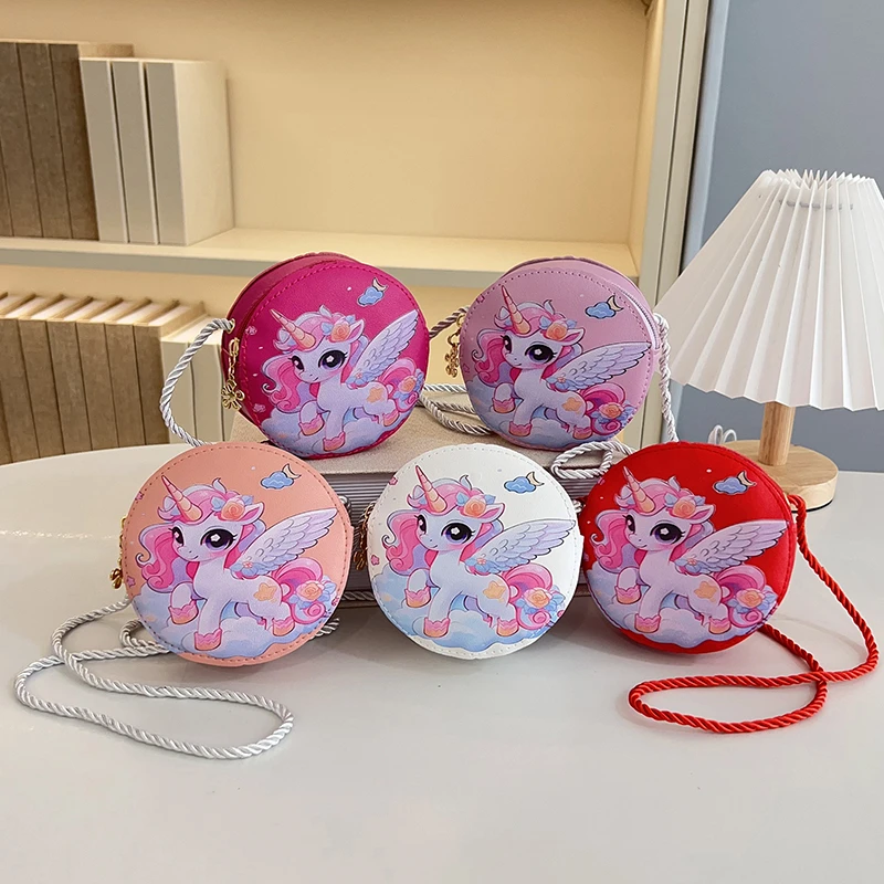 Cartoon cute unicorn Kids Bag Little girl Mini shoulder crossbody bag Chic Accessories coin purse