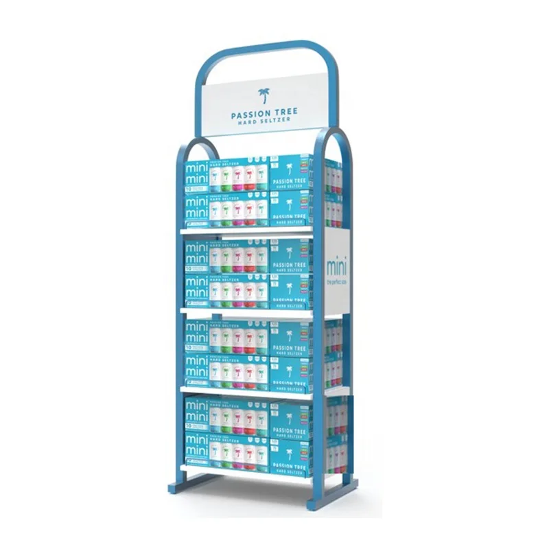 Drink Beer Water Bottle Wine Display Stand Supermarket Shelves Metal Retail Grocery Store Beverage Display Rack