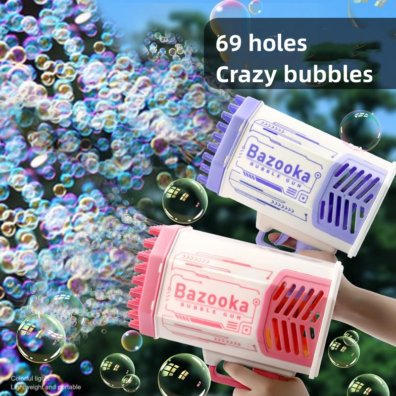 wholesale colorful bubble electrical mini gatling bubble gun for Outdoor Bubble Blowing Game