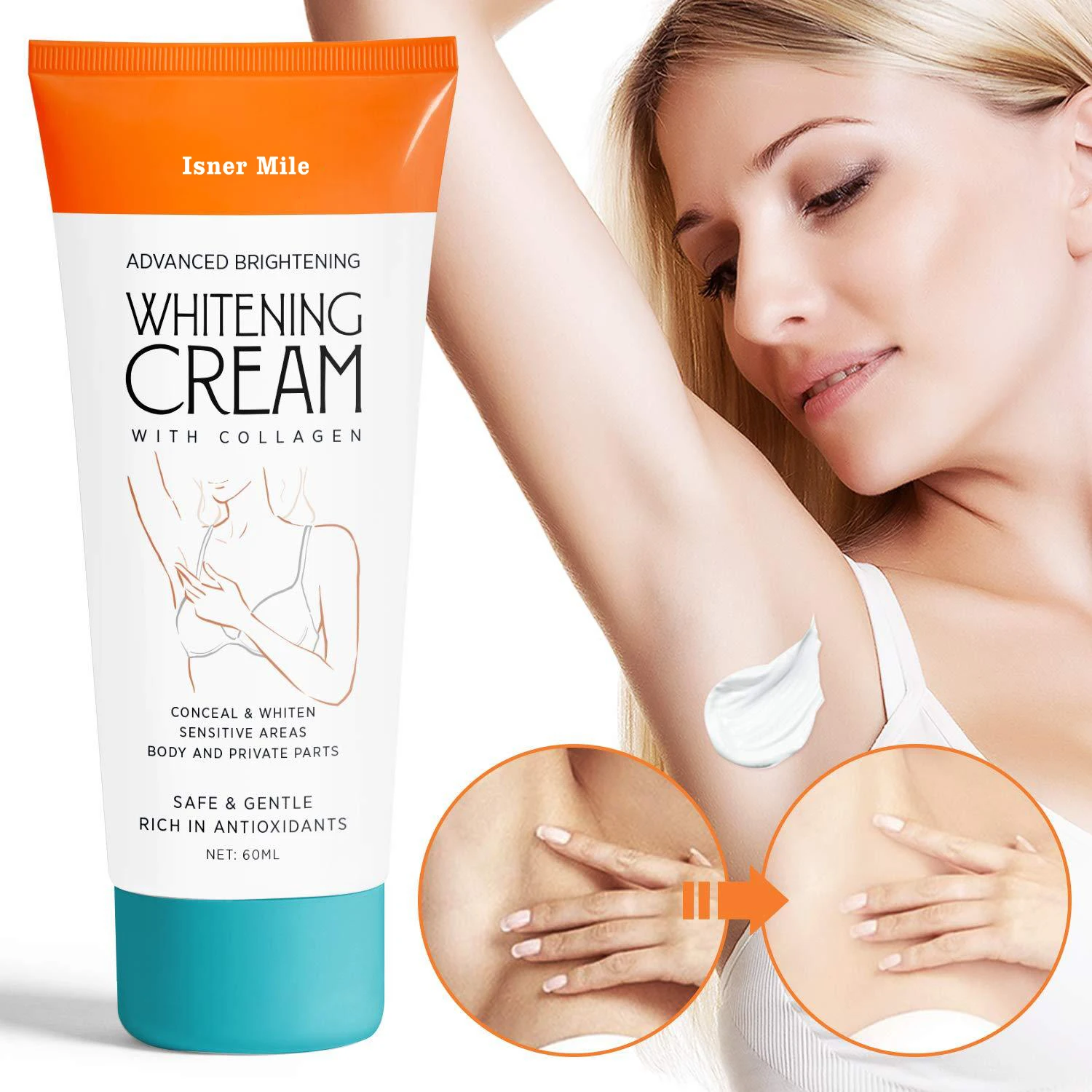 Hot Sell Collagen Lightening Best Body Beauty Dark Spot Skin Underarm Whitening Cream