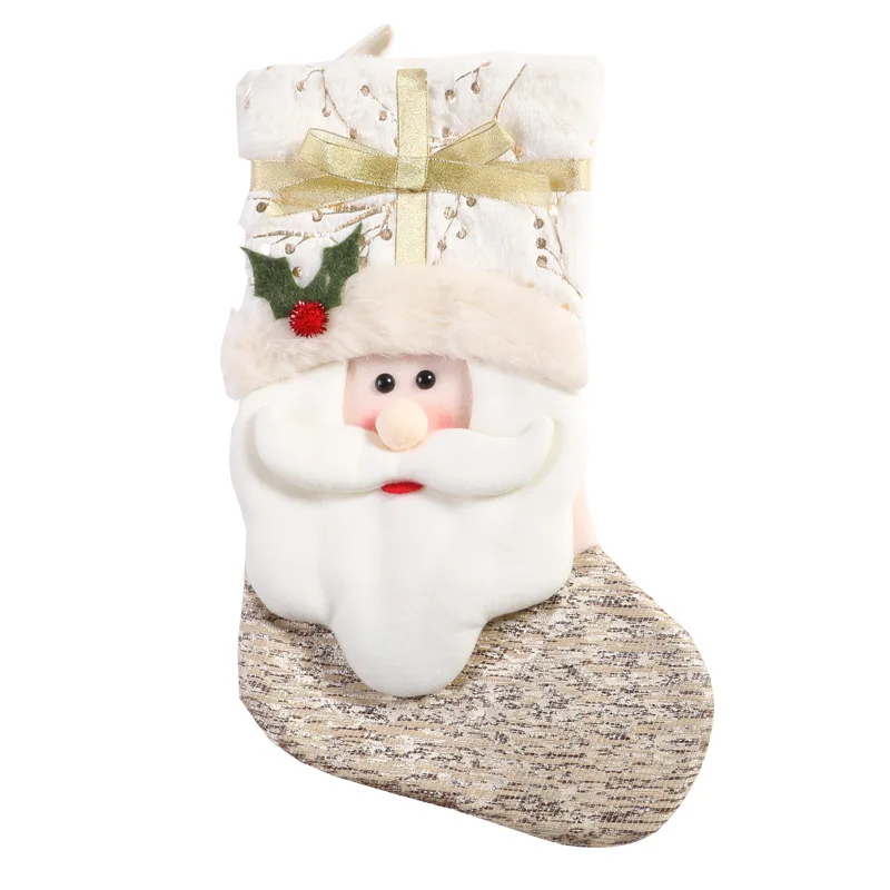 Nice Santa Claus pattern plush christmas baby  plush socks decoration