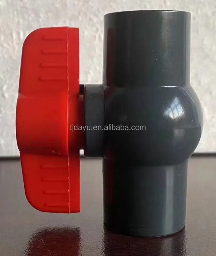 Free sample true factory video best price easy handle BSP thread plastic PVC compact octagonal 2 way lever gray ball valve