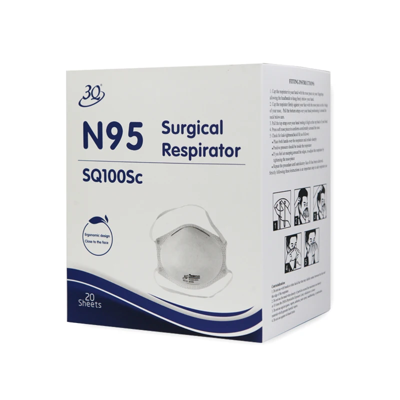 3Q brand head loop Niosh cup shape 100sc wholesale low price  factory medical adult non woven face dust n95 mask