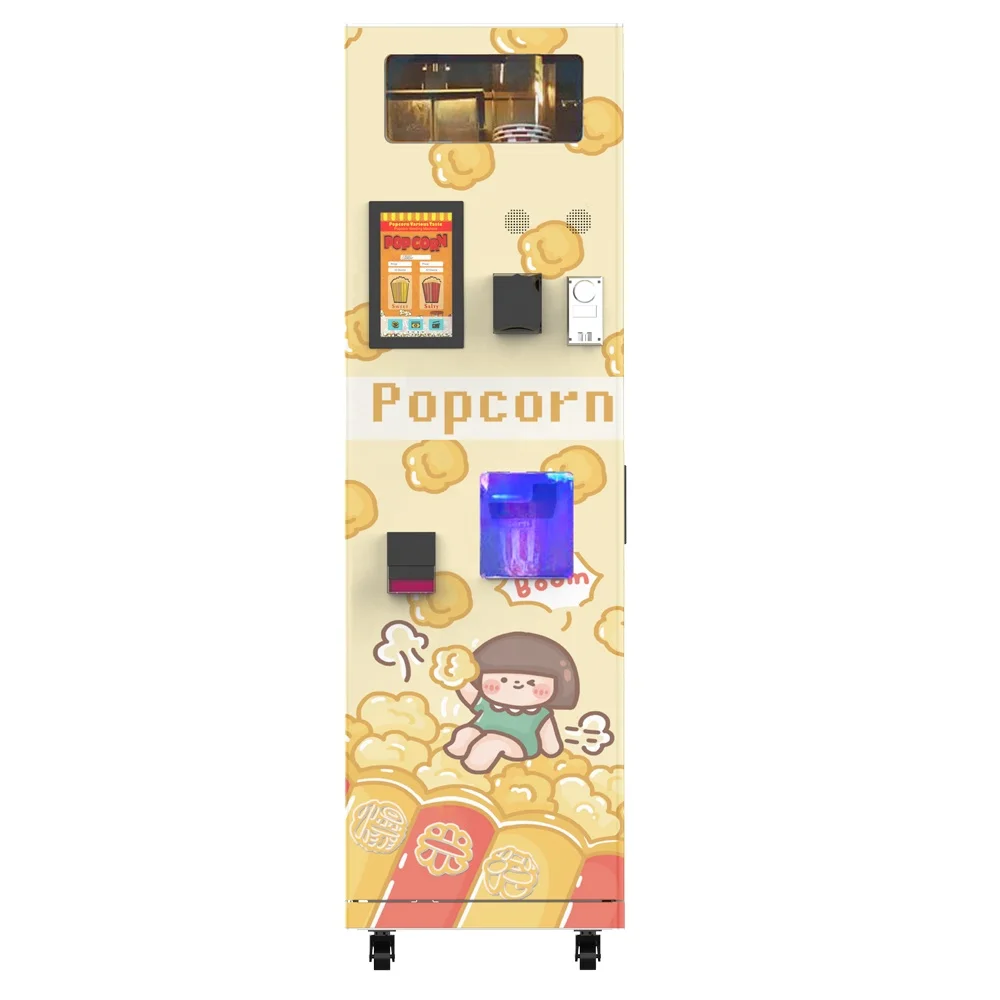 Hot Air Heating Popcorn Popper Coin Operated Popcorn Automat Vending Machine Equipment for Pop Corn