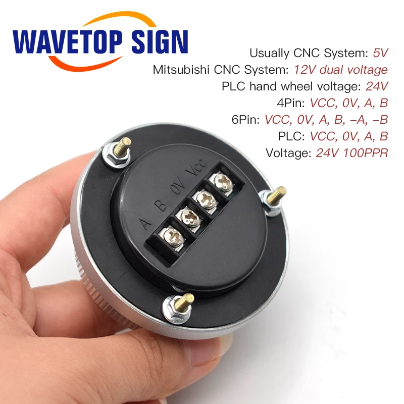 WaveTopSign диаметр 80 мм 5 в 12 В 24 4/6 провод импульсный 100/25 CNC маховик