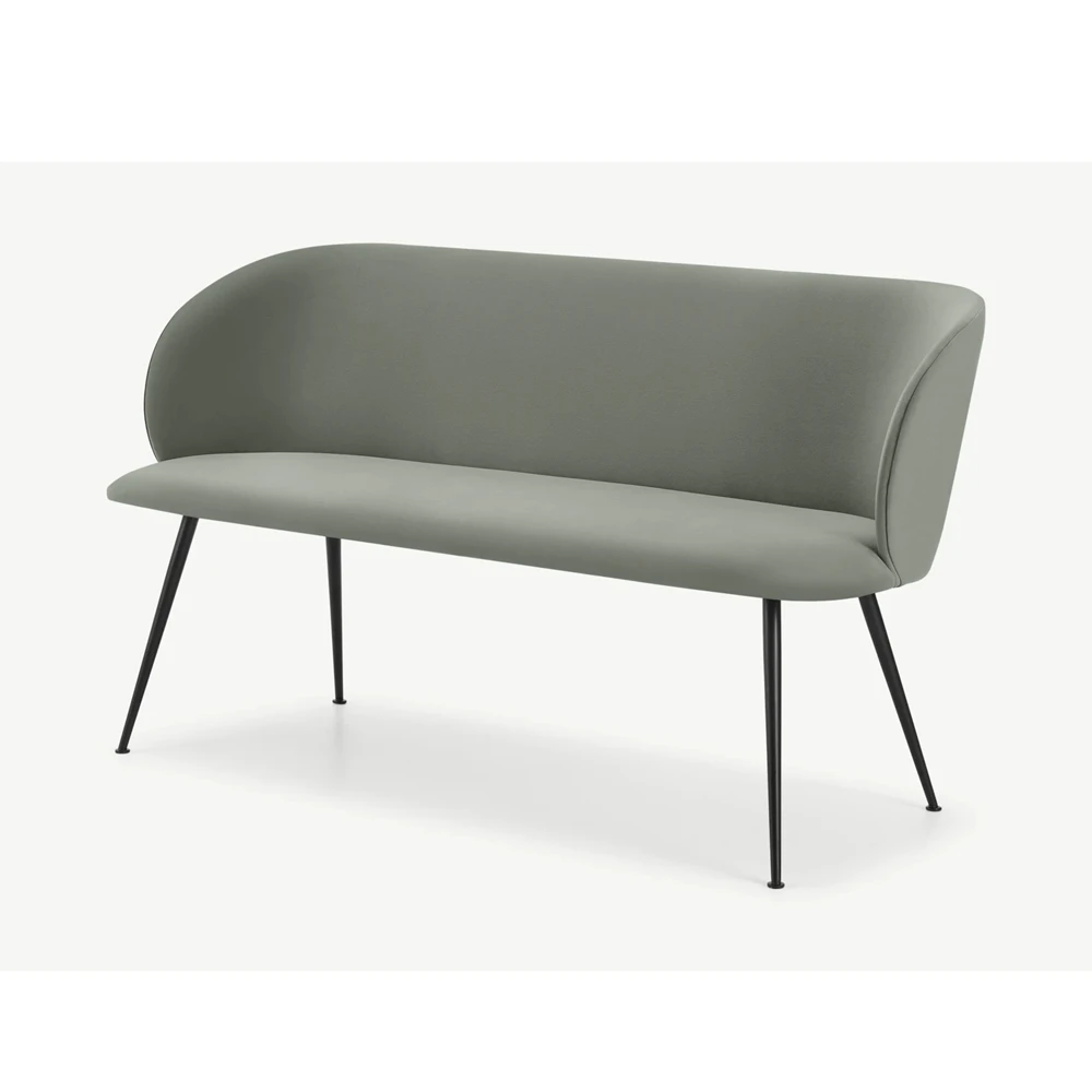 Factory direct fabric wing back light green bench chair for dining room restaurant family kitchen use