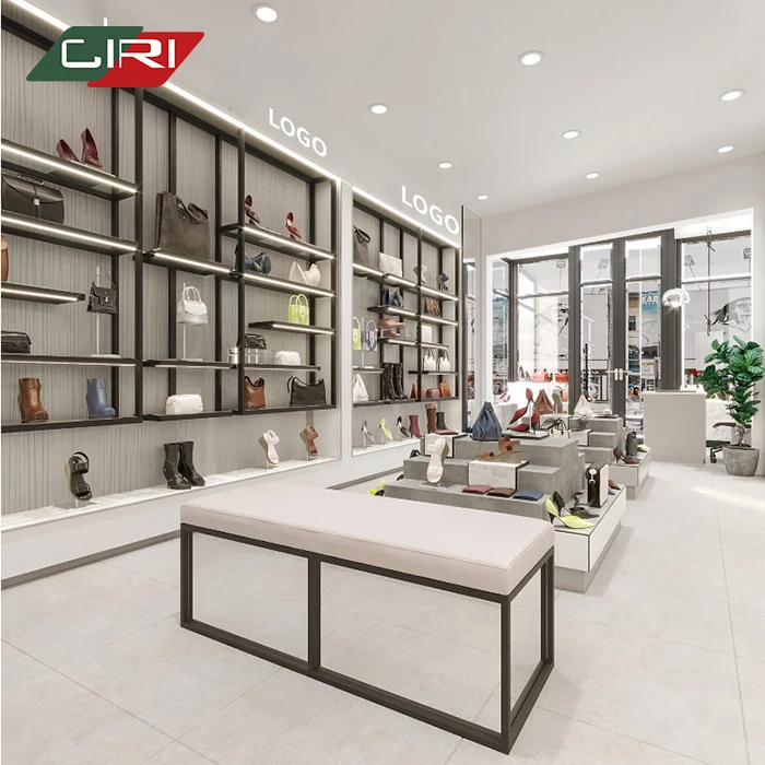CIRI Custom Commercial Double Side Shop Shoe Rack Floor Middle Island Sneaker Display Sport Shoe Shelf for Store