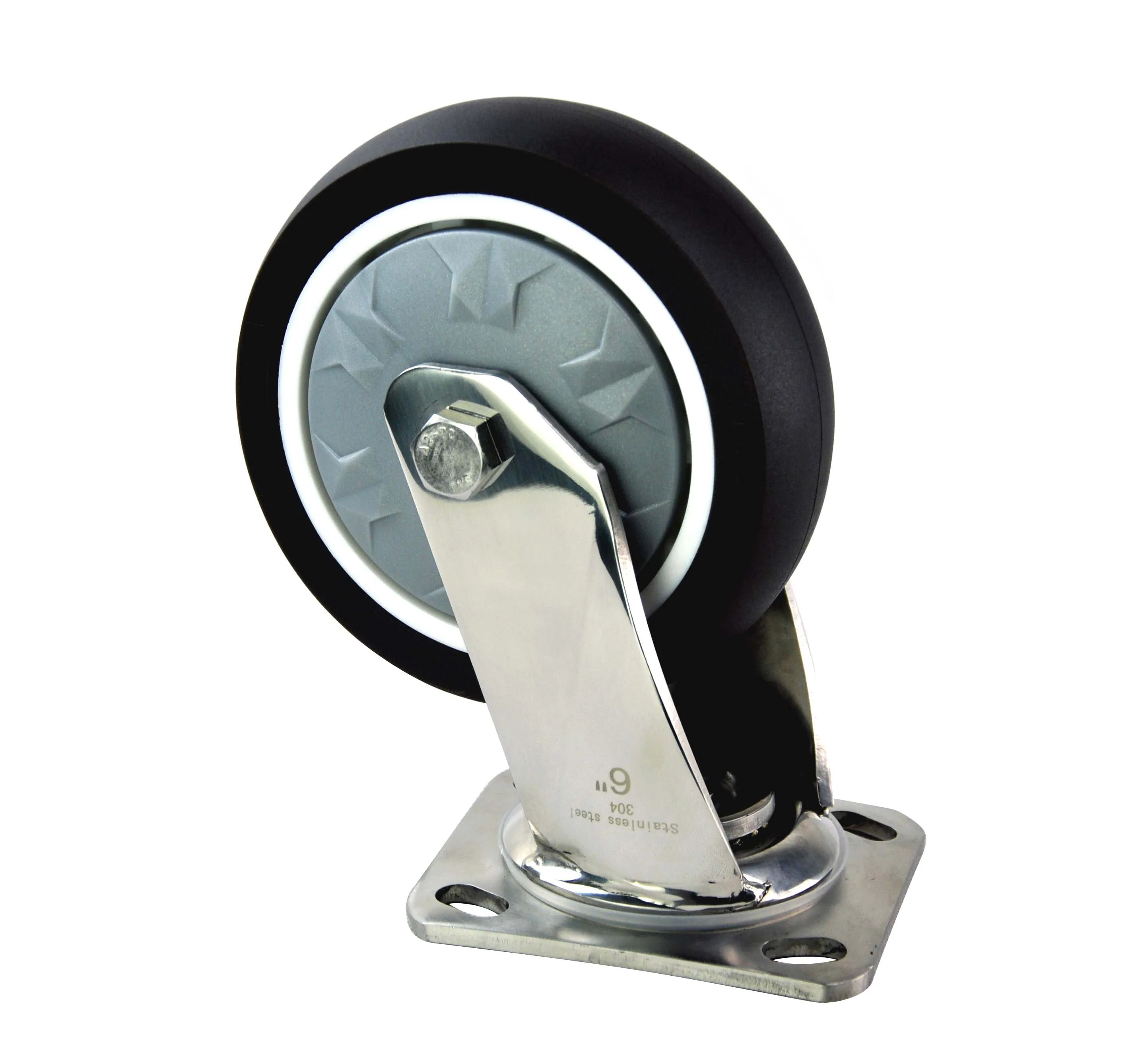 
Source factory products 6X2 Swivel Mute Double ball bearing Heavy duty 304 stainless steel TPR caster wheel 