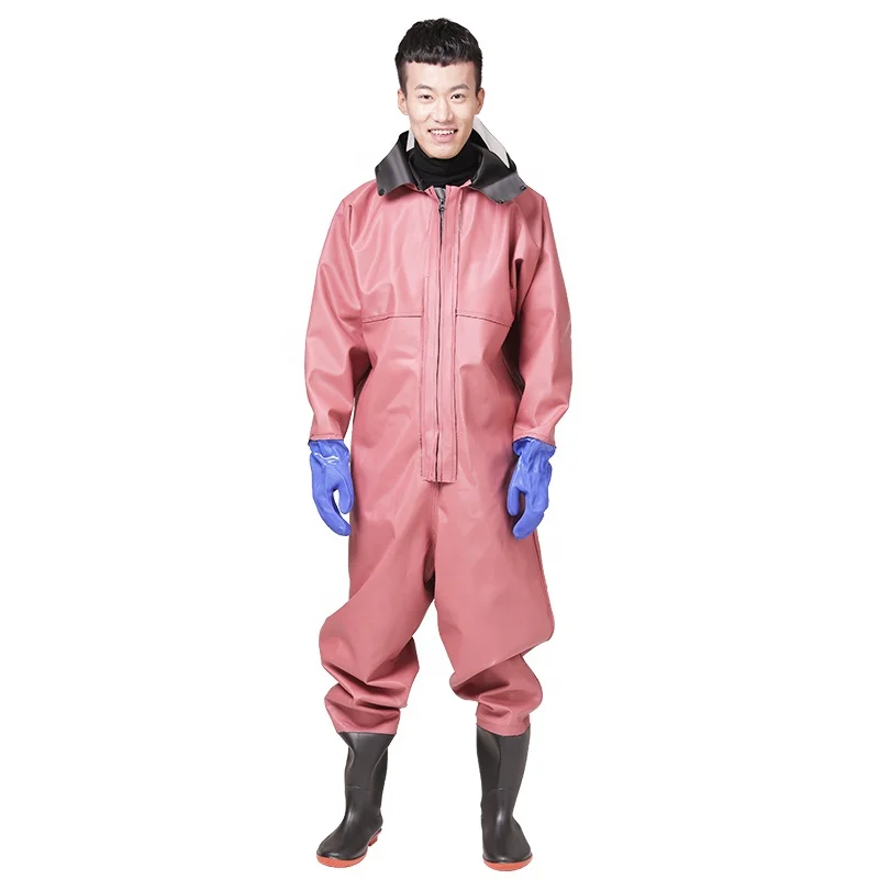 Весь корпус водонепроницаемый ПВХ цельный комбинезон с сапогами для рыбалки с сапоги для мужчин
