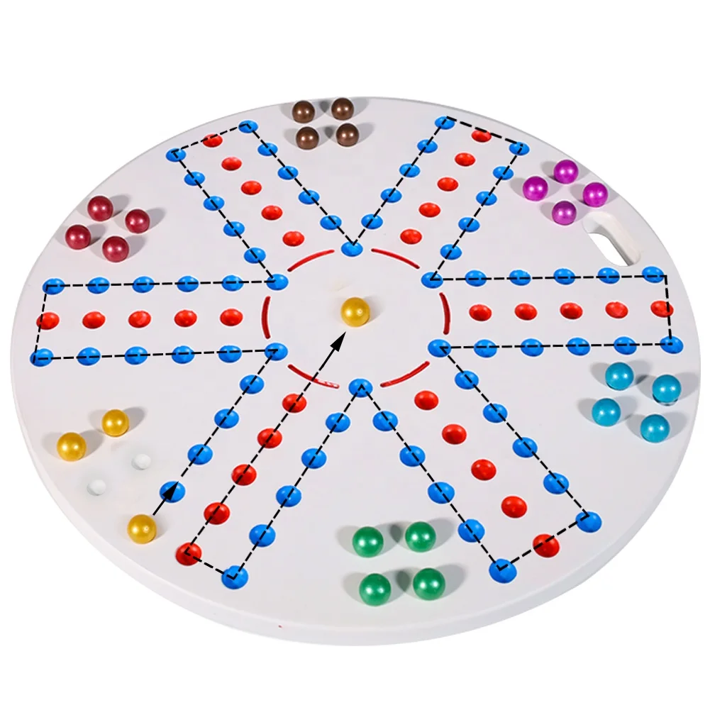 GIBBON  Educational Game board Kids Double Sided Aggravation Board Game Set With Marbles