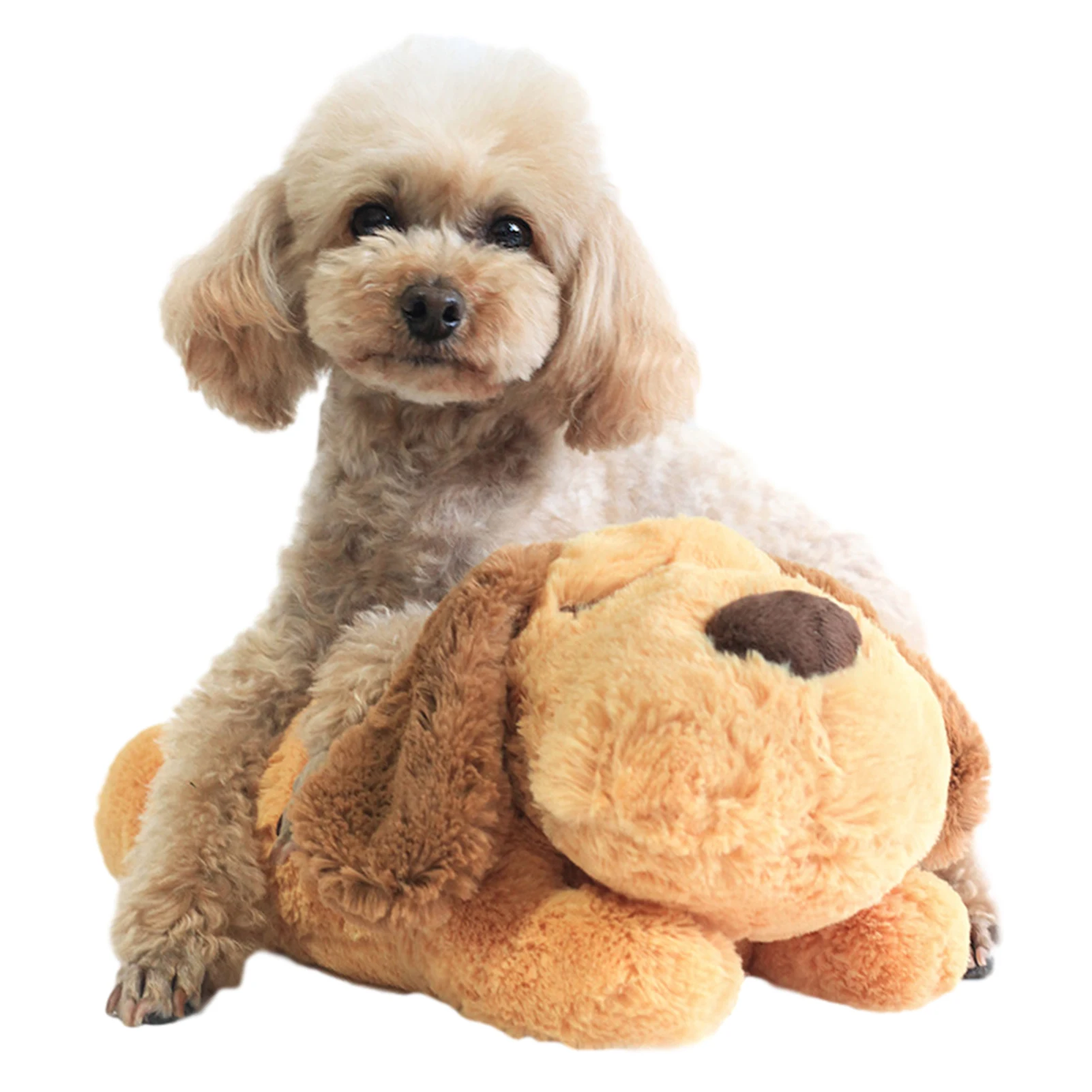Amazon Hot Anxiety Pet Puppies  Soft Soothing Plush Sleeping Puppy  Behavioral Training Aid Toy Plush Pet Toy with Heartbeat