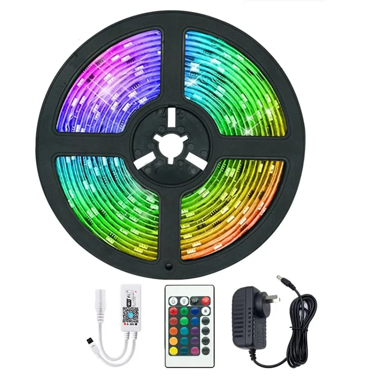 Ip65 5 15 метров автомобильный интерьер яркая подсветка длинный Поликарбонат Змея с регулируемой яркостью пульт дистанционного управления изменение цвета Rgb светодиодная лента Набор