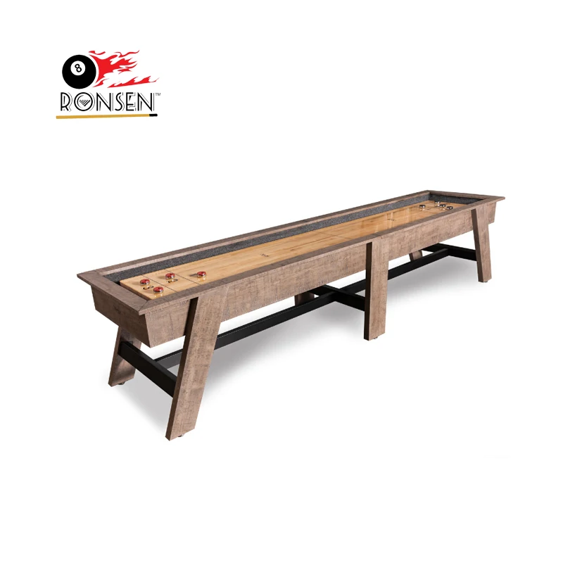 UK Hot Sale Full Set Indoor Sports Top Quality Shuffleboard Game Table Stock with 9ft/12ft/14ft/16ft/18ft/20ft/22ft Size