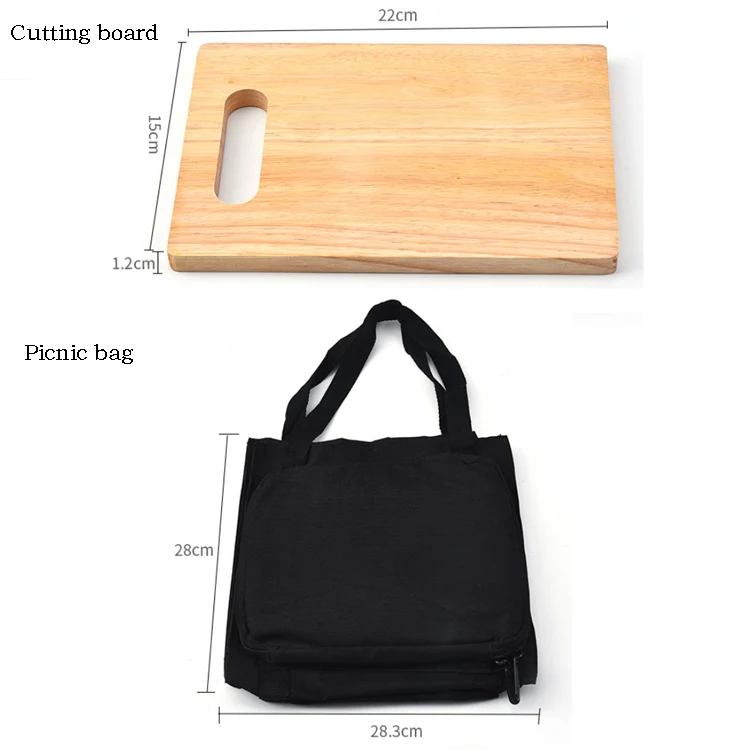 Barbecue accessories Stainless steel picnic tool set Cheese knife steak knife chopping board