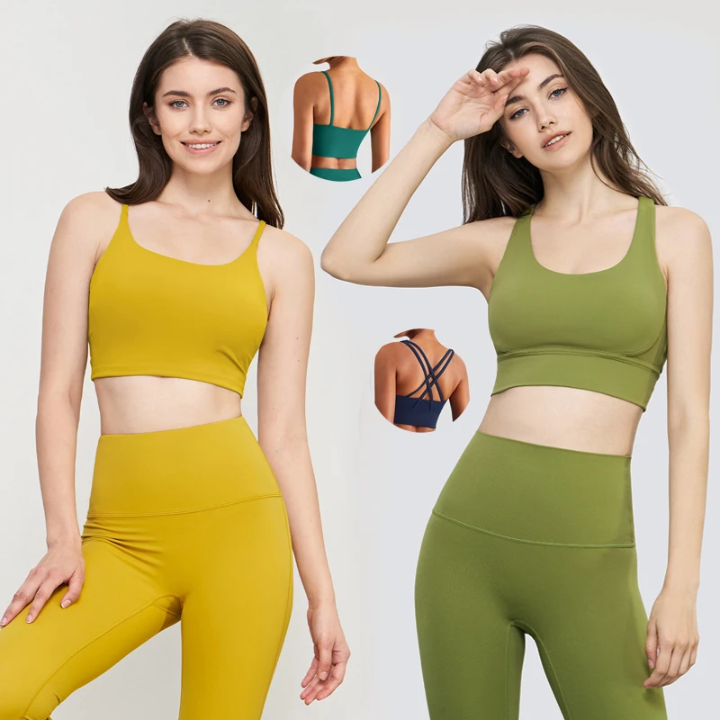 2022 New Fashion Soft Have White Color  High Support Sports Yoga Bra Top Fitness For Women