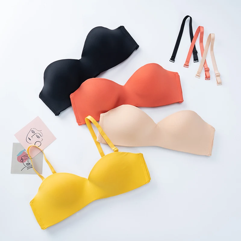 Invisible Push Up Strapless Bra For Wedding Without Strap Women Sexy Wireless Bralette