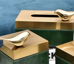Home Hotel Fashion Cover Storage metal cheap napkin holders leather cover tissue box