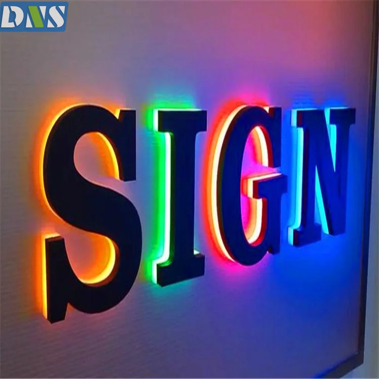 Denison storefront signs outdoor light alphabet letter acrylic led edge lit base sign colorful