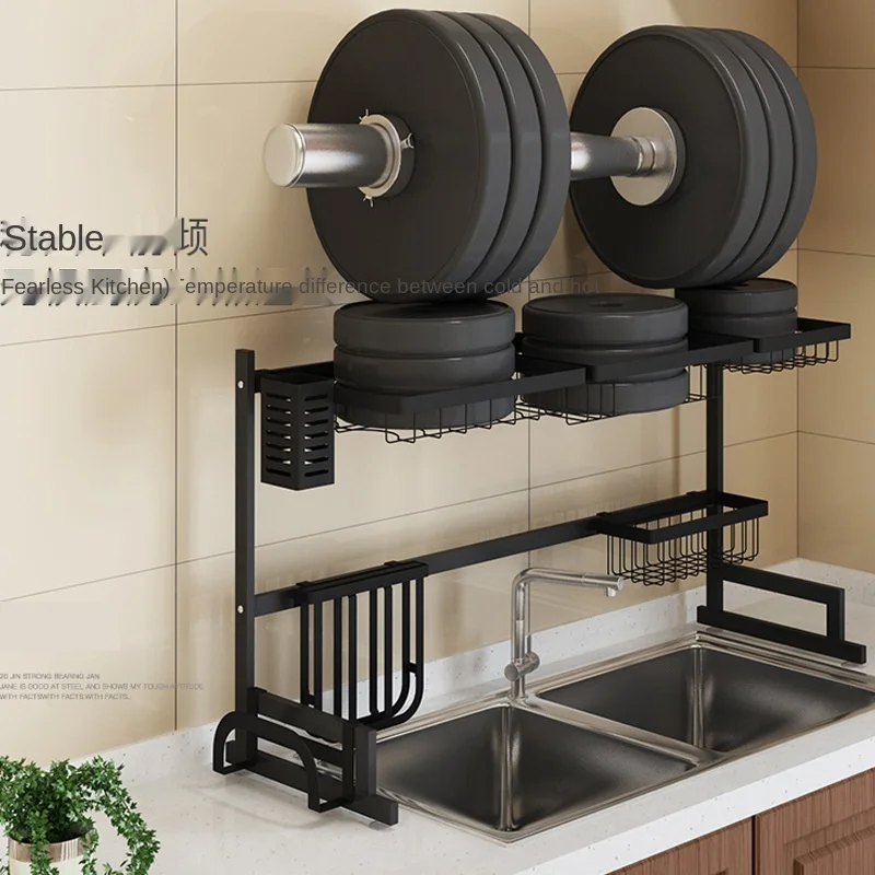 High Quality Over The Sink 2 Tier Stainless Steel Folding Dish Drying Rack Dish Bowl Cups Spoon Storage Rack Kitchen Storage