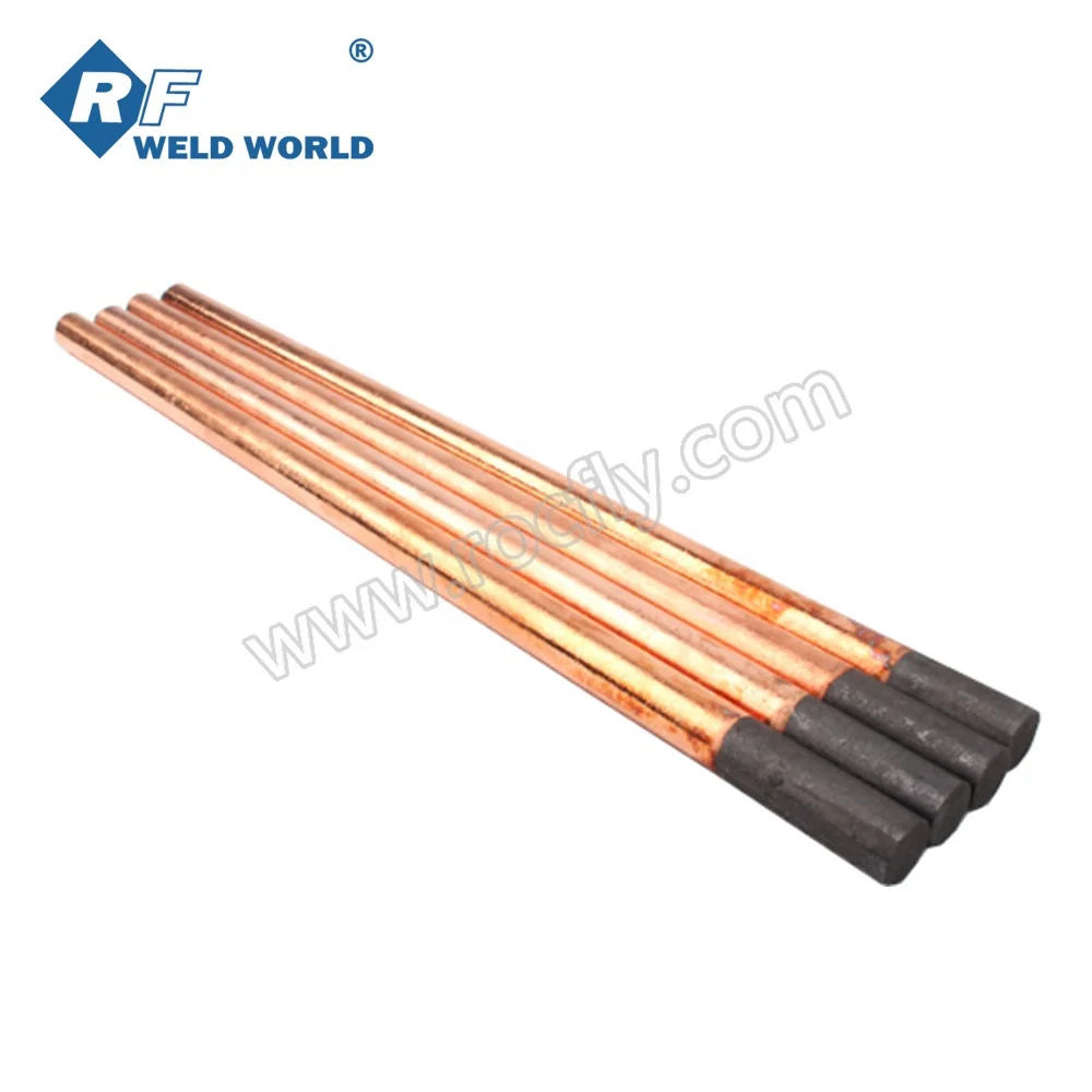 DC Copper Coated Pointed Arc Air Gouging Carbon Electrode Rod 13*305mm