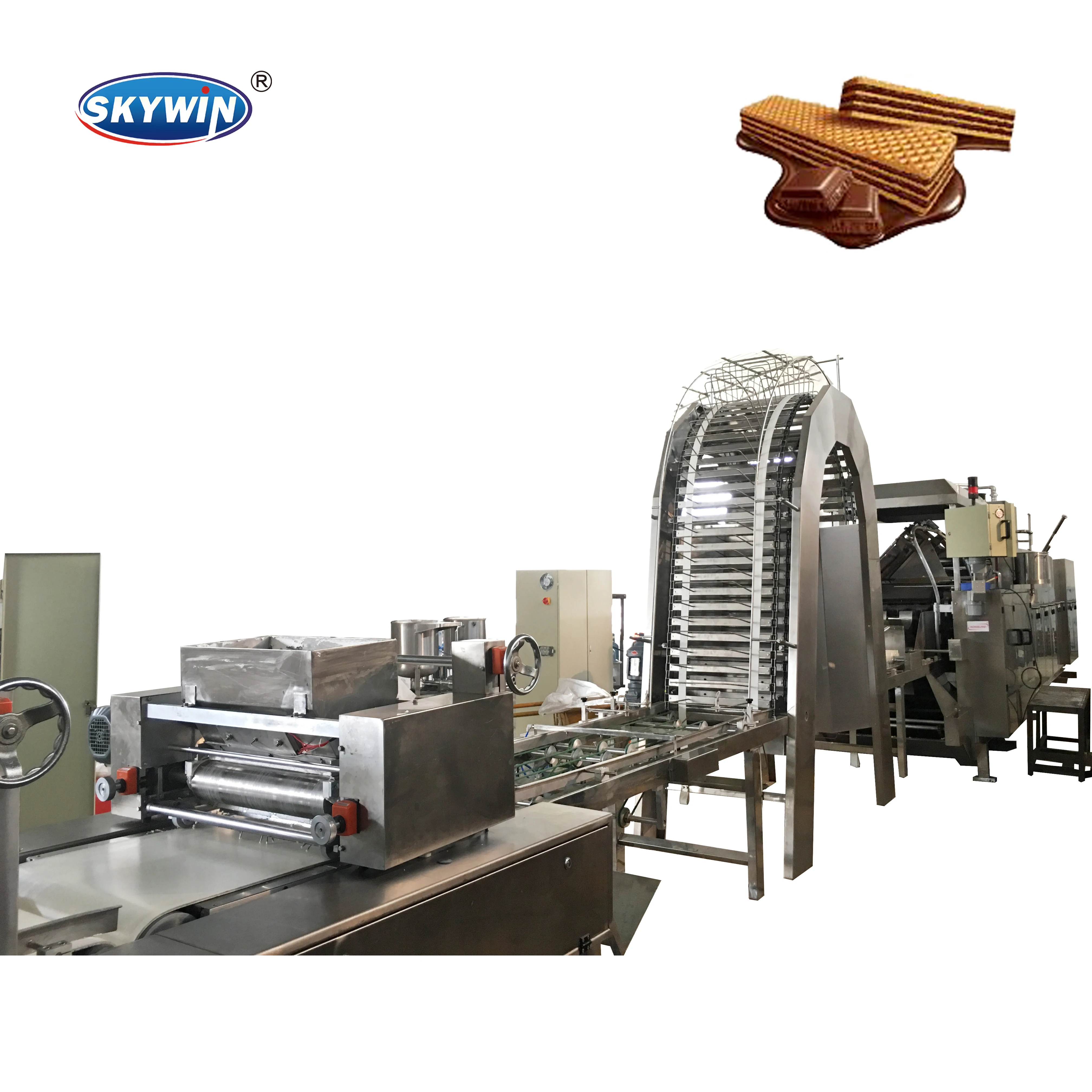 High Efficiency Full Automatic Waffle Biscuit Production Line Wafer Biscuit Making Machine Chocolate Coated Wafer Machine price