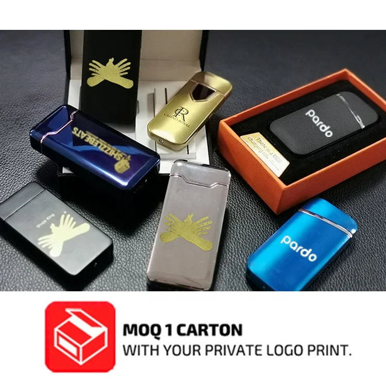 Windproof Personalised Usb Electronic Flameless Cigarette Lighter with Led Light