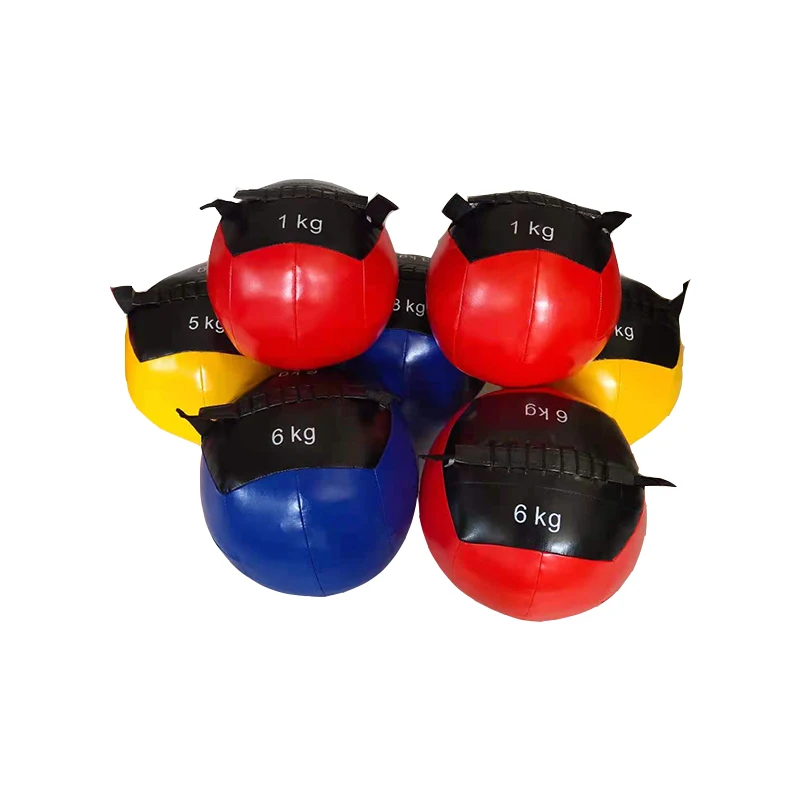 Wholesale Durable Pu Leather Sand Filled 10kg Fitness Soft Medicine Ball Wall Ball
