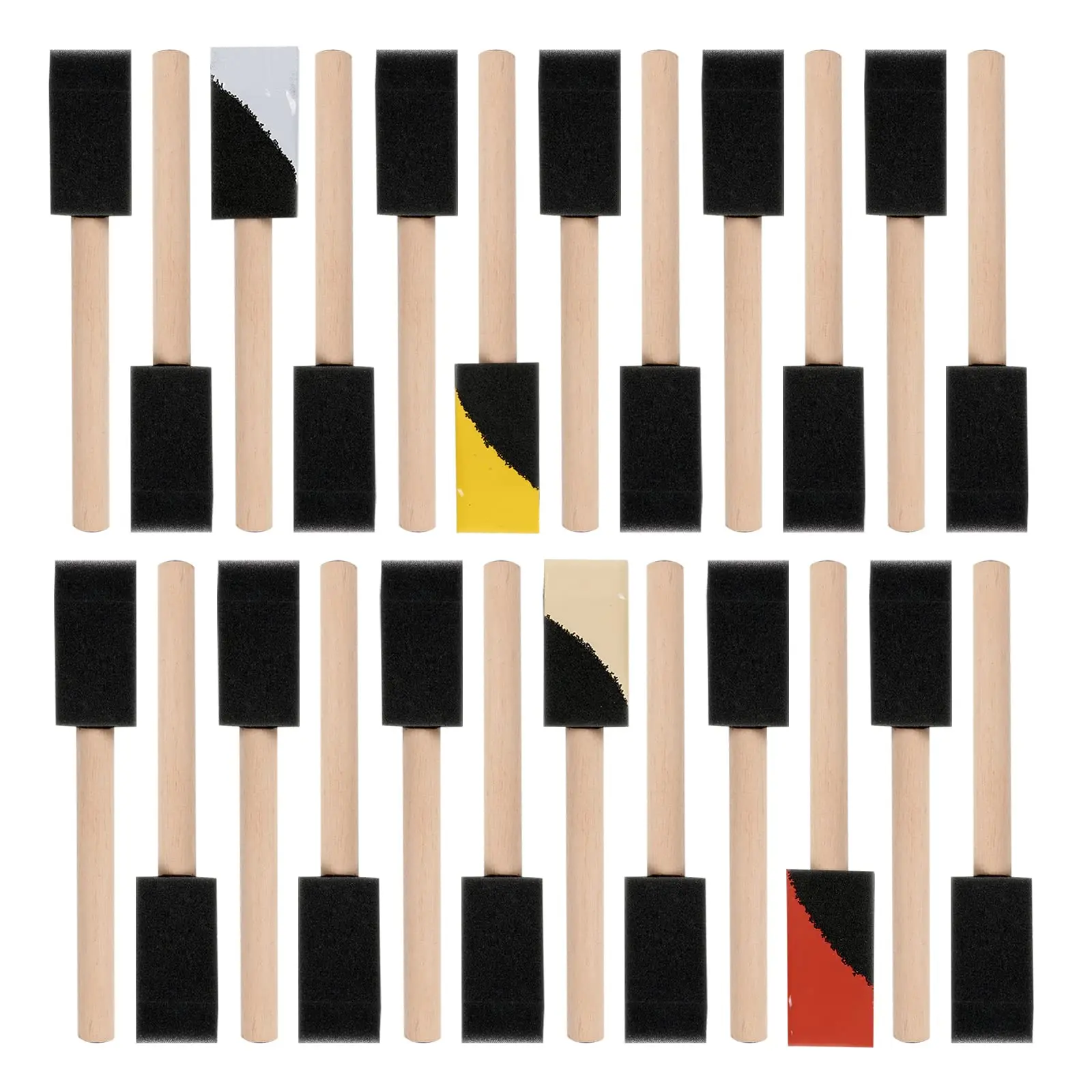 Foam Sponge Paint Brushes art supplied 1 Inch kids black wooden sponge pain tbrush for children painting