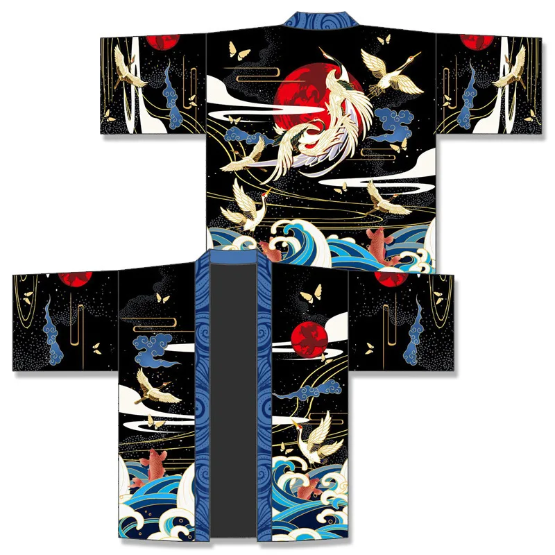
Kimono Traditional Japanese Style Peacock Yukata Dress For Girl Kid Cosplay Japan Haori Costume Asian Clothes 