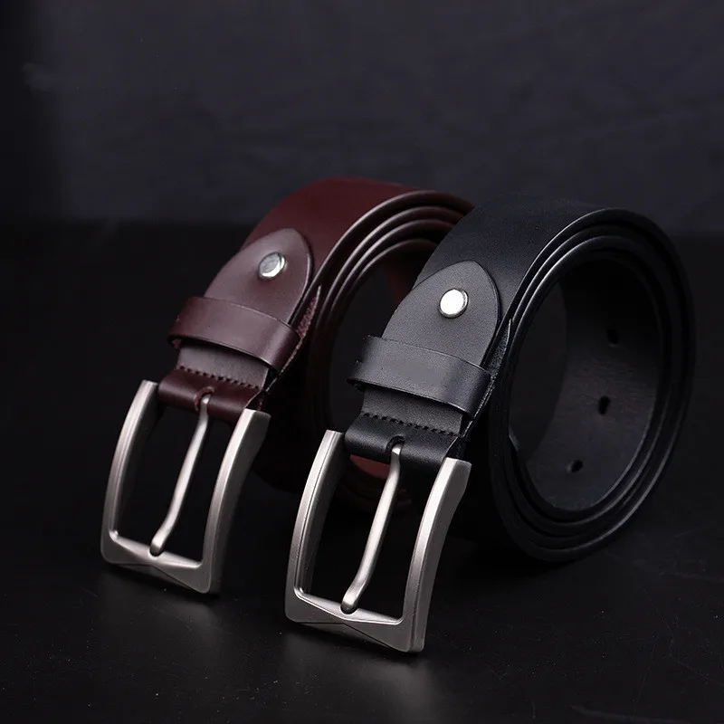 Genuine  Leather Belts  With Metal Buckle  Belts Leather Men