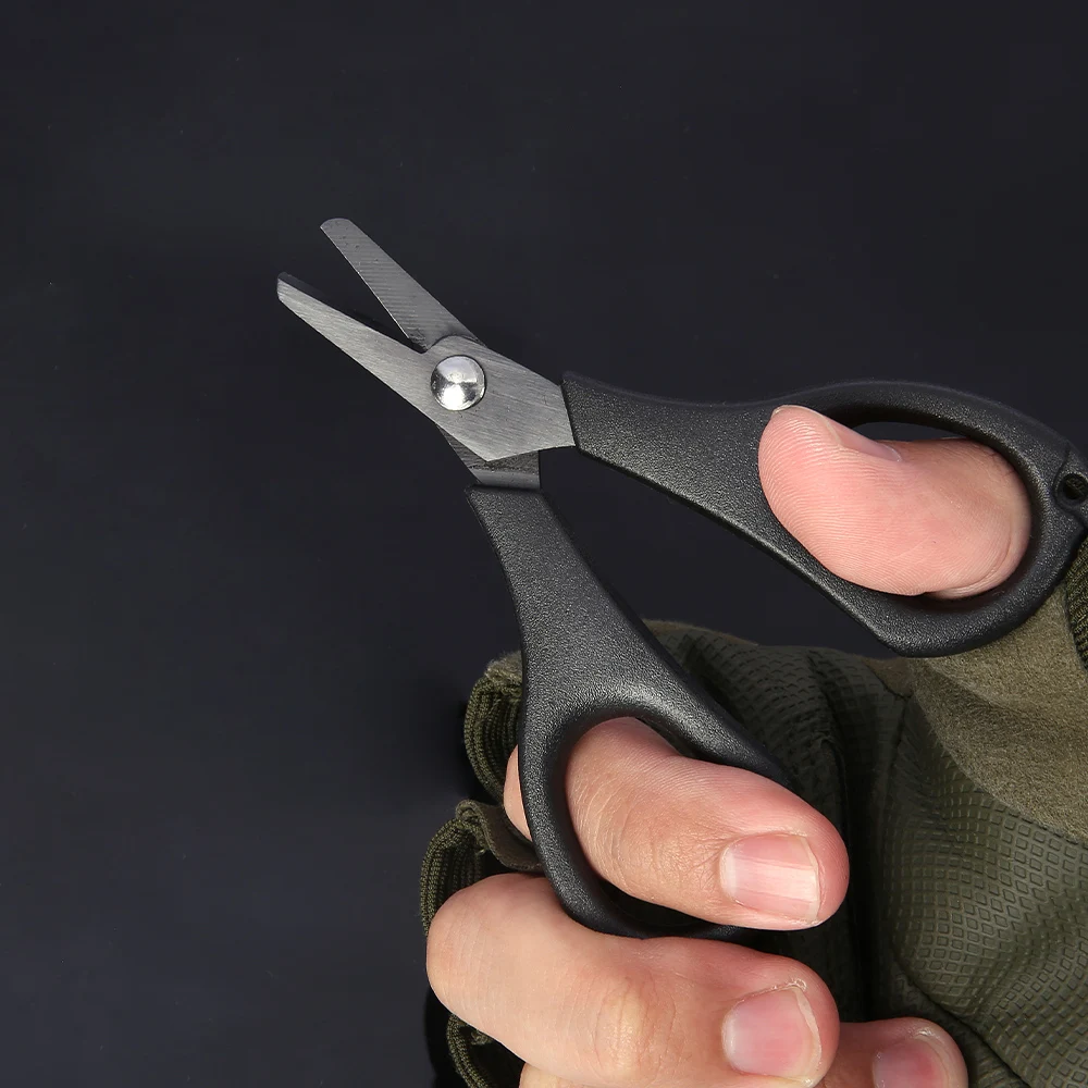 Wholesale Mini Scissors Single Blade Serration Fish Line Scissors With Hanging Rope Hole Fishing Accessories Cutting Tools