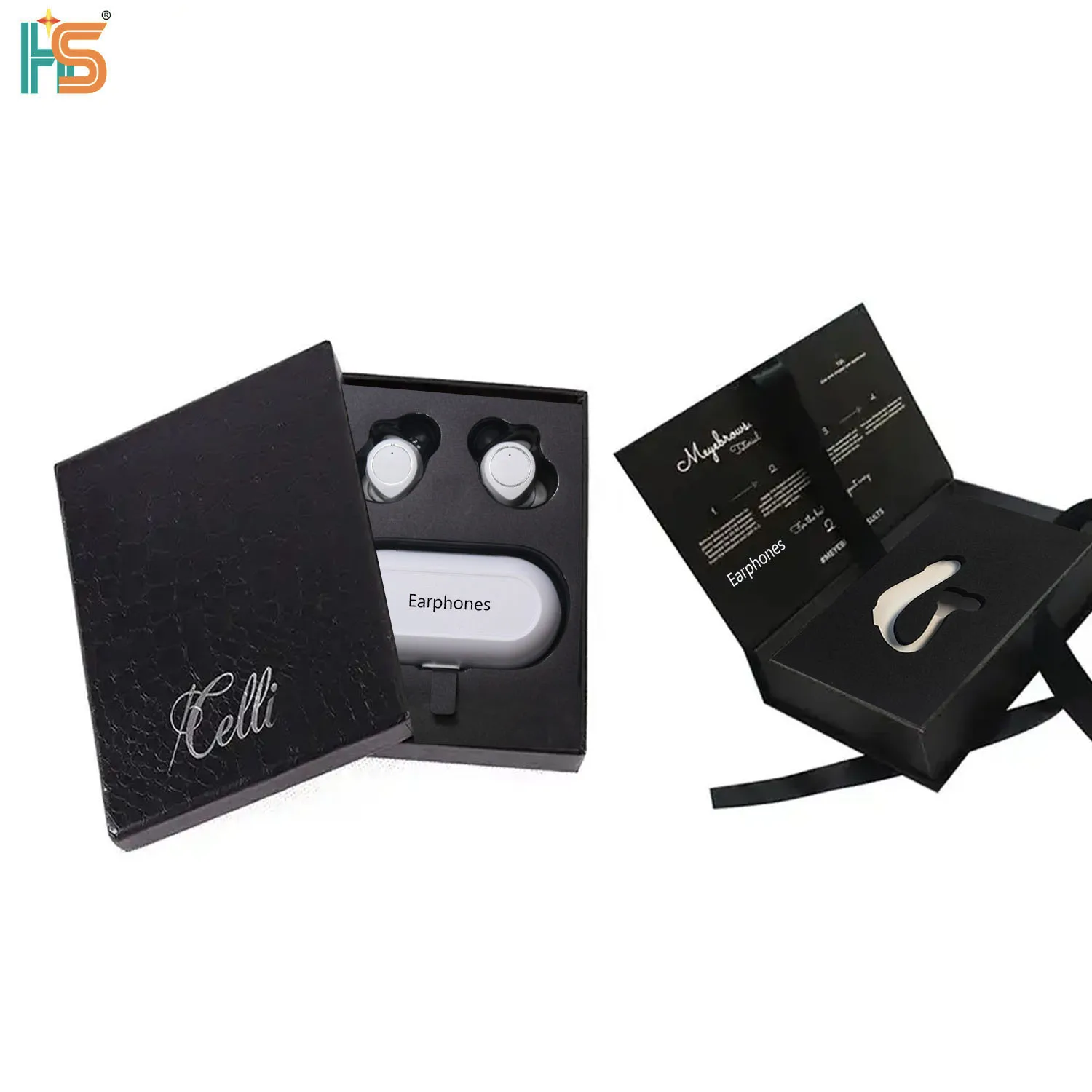 Luxury Rigid Gift Box Custom Foam Insert Bluetooth Earphone Packaging Box