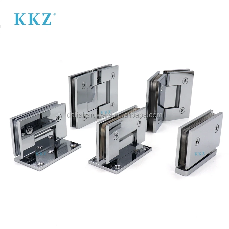 KKZ Manufacturers Cheap Brass Stainless Steel Zinc Alloy Aluminum Heavy Duty Adjustable Glass To Wall Shower Screen Door Hinges