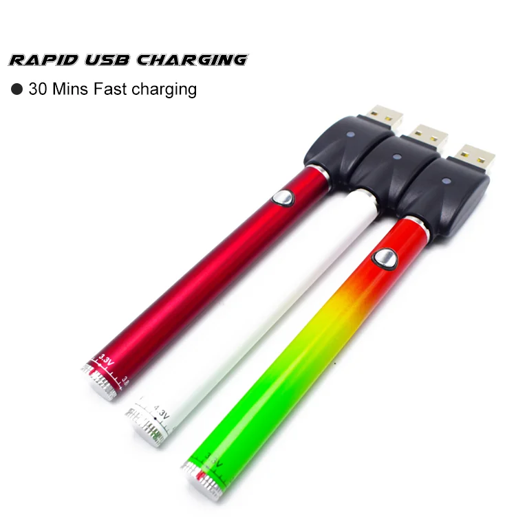 Custom logo bottom twist wax vape pen preheat 510 thread thick cbd oil vape battery with button