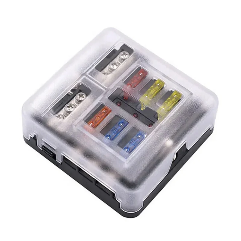 Low Temperature Resistance Marine 6 Way Fuse Box DC 12V 24V 32V 100A Blade Fuses Holder for Car Boat Camper Automotive