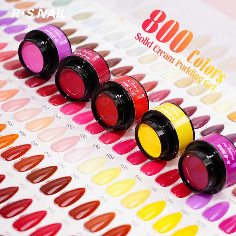 R S Nail OEM Custom Uv Gel Polish Nail High Quality Nails Suppliers Solid Cream Pudding Gel 800 Colors
