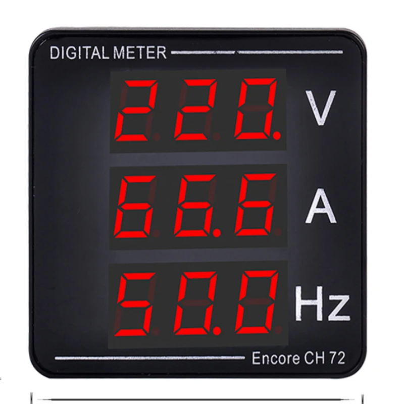 AC Ammeter Voltmeter Three Display Current Voltage Frequency Meter AC50-500V AC0-120A 10-99.9Hz