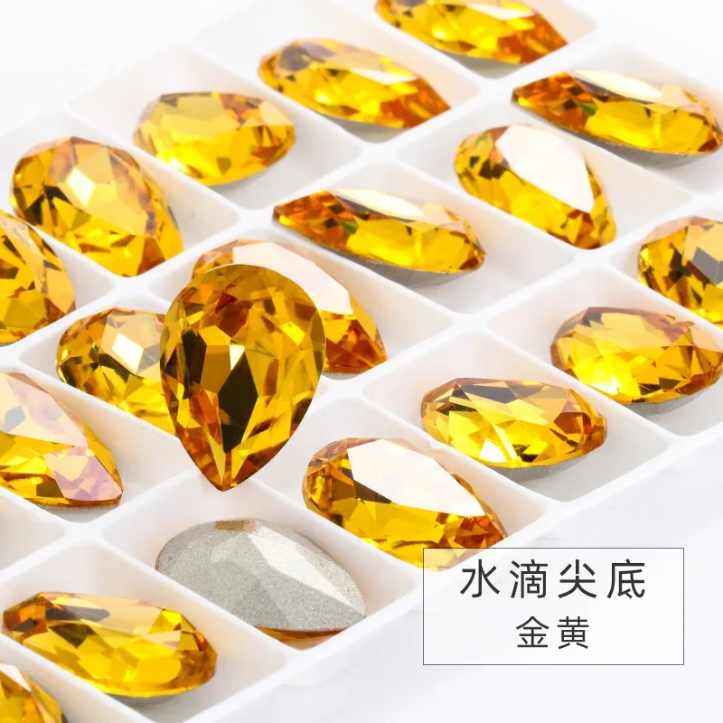 new fashion design Fancy Stone Hot Selling Top Quality Point Back drop Shape Gemstones For Clothes