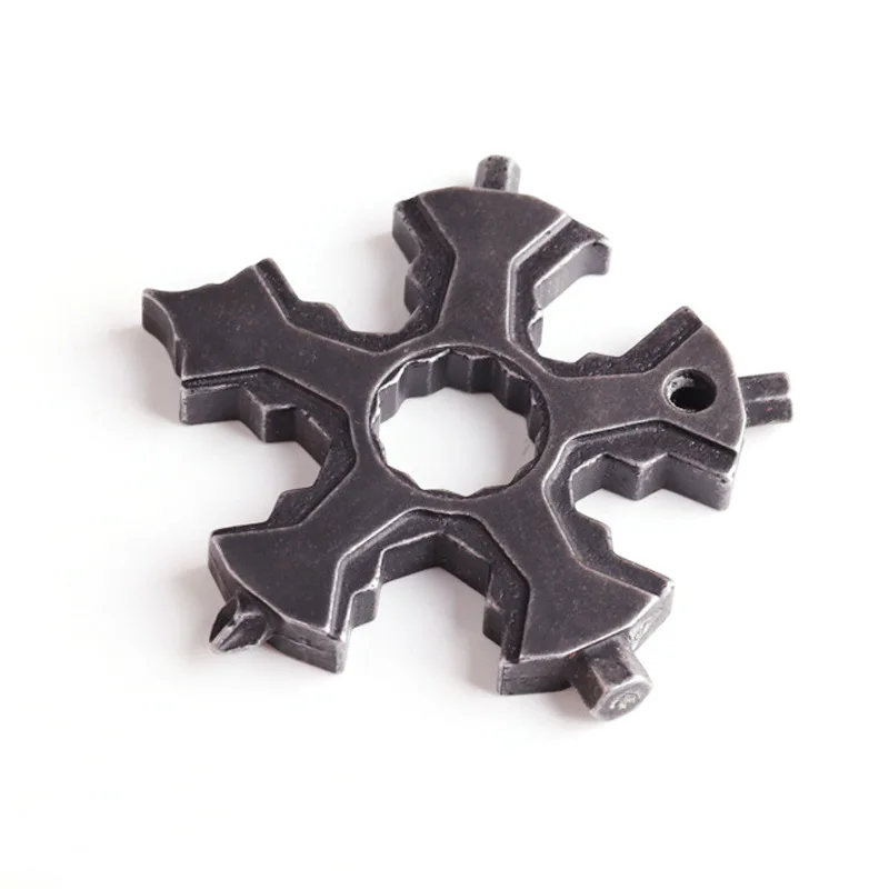 Snowflake Multi-Tool, EDC Tool 18-in-1 Multifunctional Snowflake Shape Stainless Steel Multi-Tool
