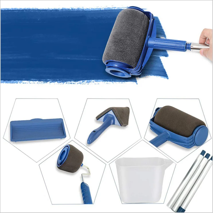 
Upgraded 6Pcs Seamless Sponge Paint Brush Colour Sorter Paint Roller Brush Painting Handle Tool With 3pcs Stainless Steel Tube 
