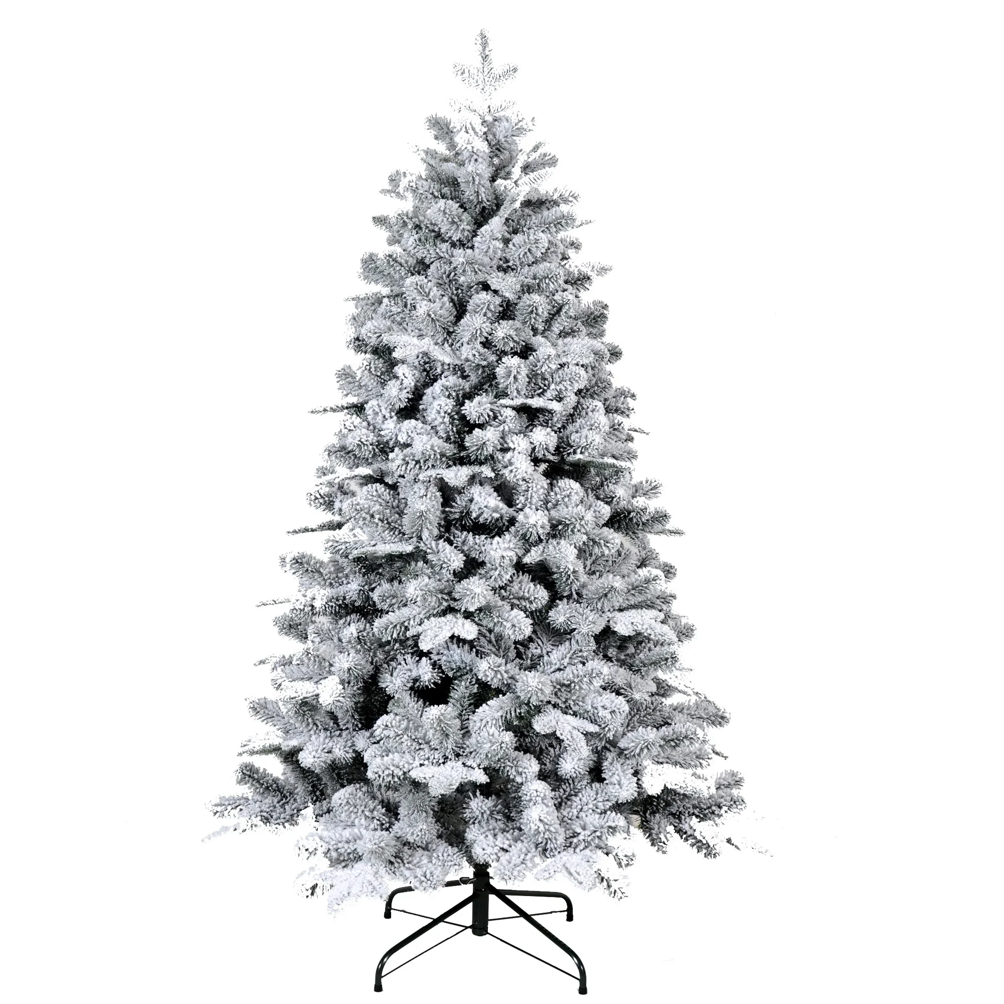 Premium Snow Flocked Hinged Trees Artificial Christmas Pine Indoor Lighted Pvc White Xmas Tree