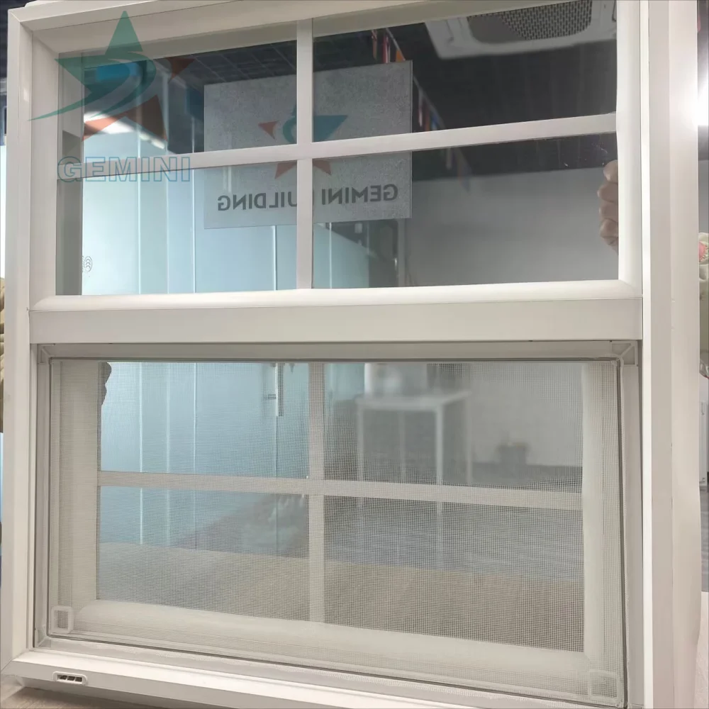 Factory directly supply american style profile vinyl window pvc sliding upvc window single hung