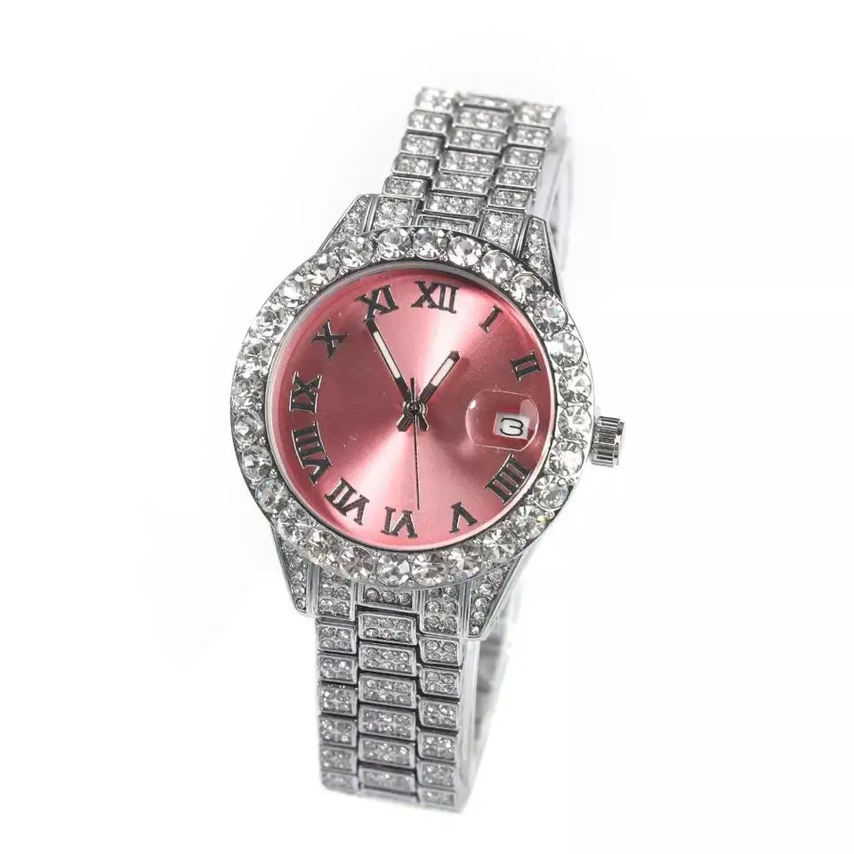 Bling Bling Small Dial Woman Watches Big Diamond Stone Iced Out Quartz Clock Luxury Rhinestone Waterproof Wrist Watch