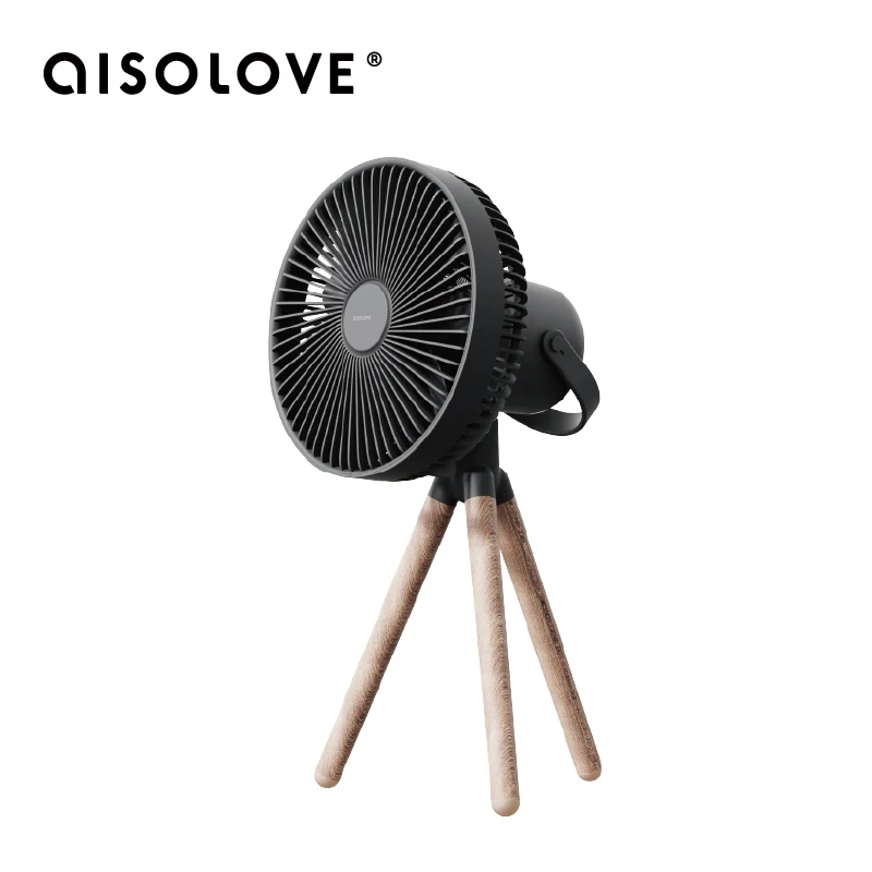 Aisolove Desk Fan 4000mAh Type C Charging with LED Light for Home Office Hotel Use